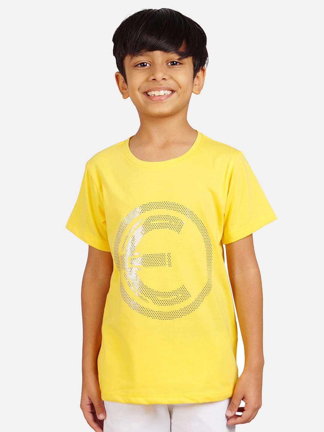 

Marvel by Wear Your Mind Boys Yellow & Grey Cotton Eternals Print T-shirt