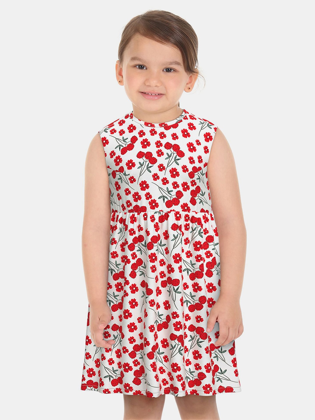 

Donuts Girls White & Red Floral Dress