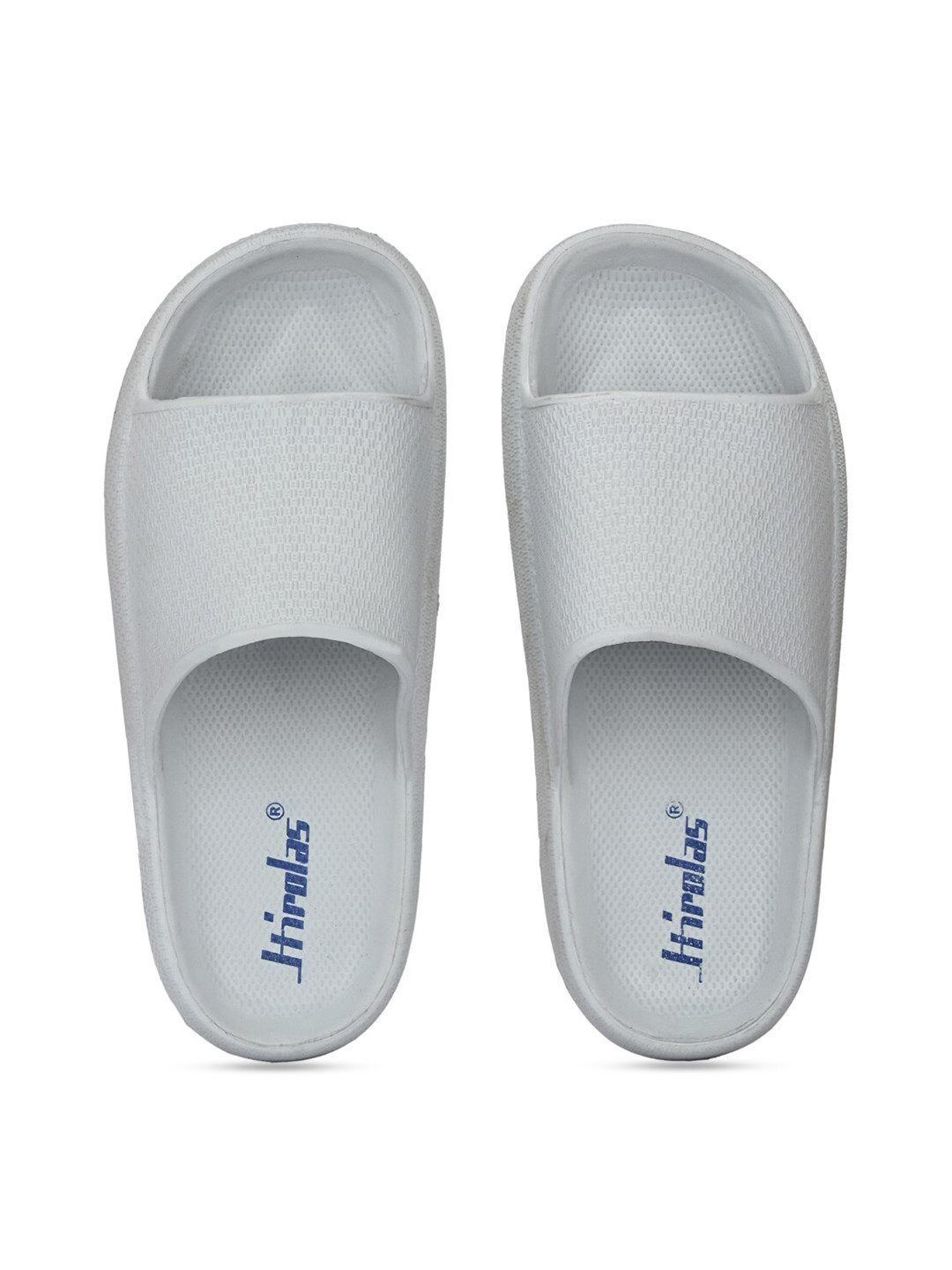 

HIROLAS Men Grey Rubber Sliders