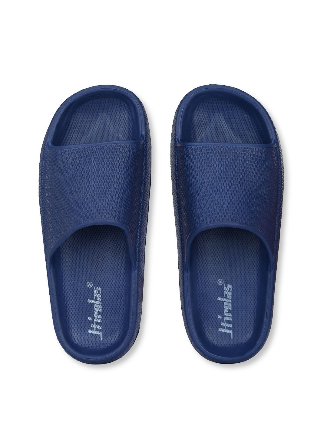 

HIROLAS Men Blue Rubber Fluffy Comfortable Sliders