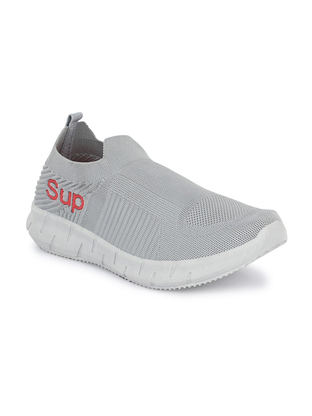 

HIROLAS Men Knitted Grey Mesh Running Shoes