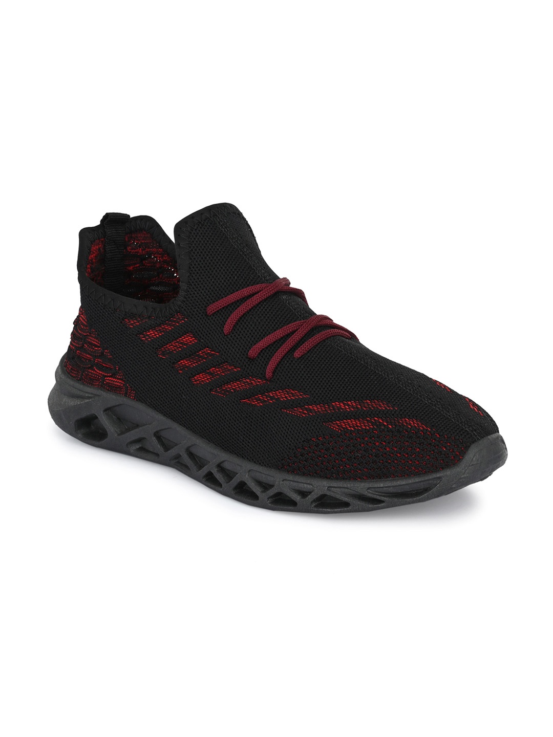 

HIROLAS Men Black & Maroon Running Sport Shoes