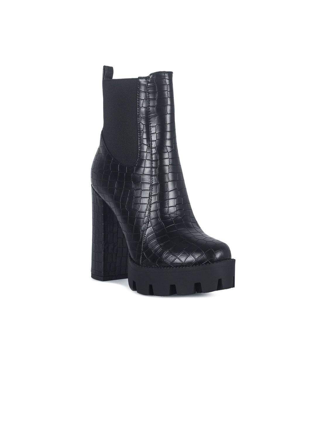 

London Rag Black Textured Heeled Boots