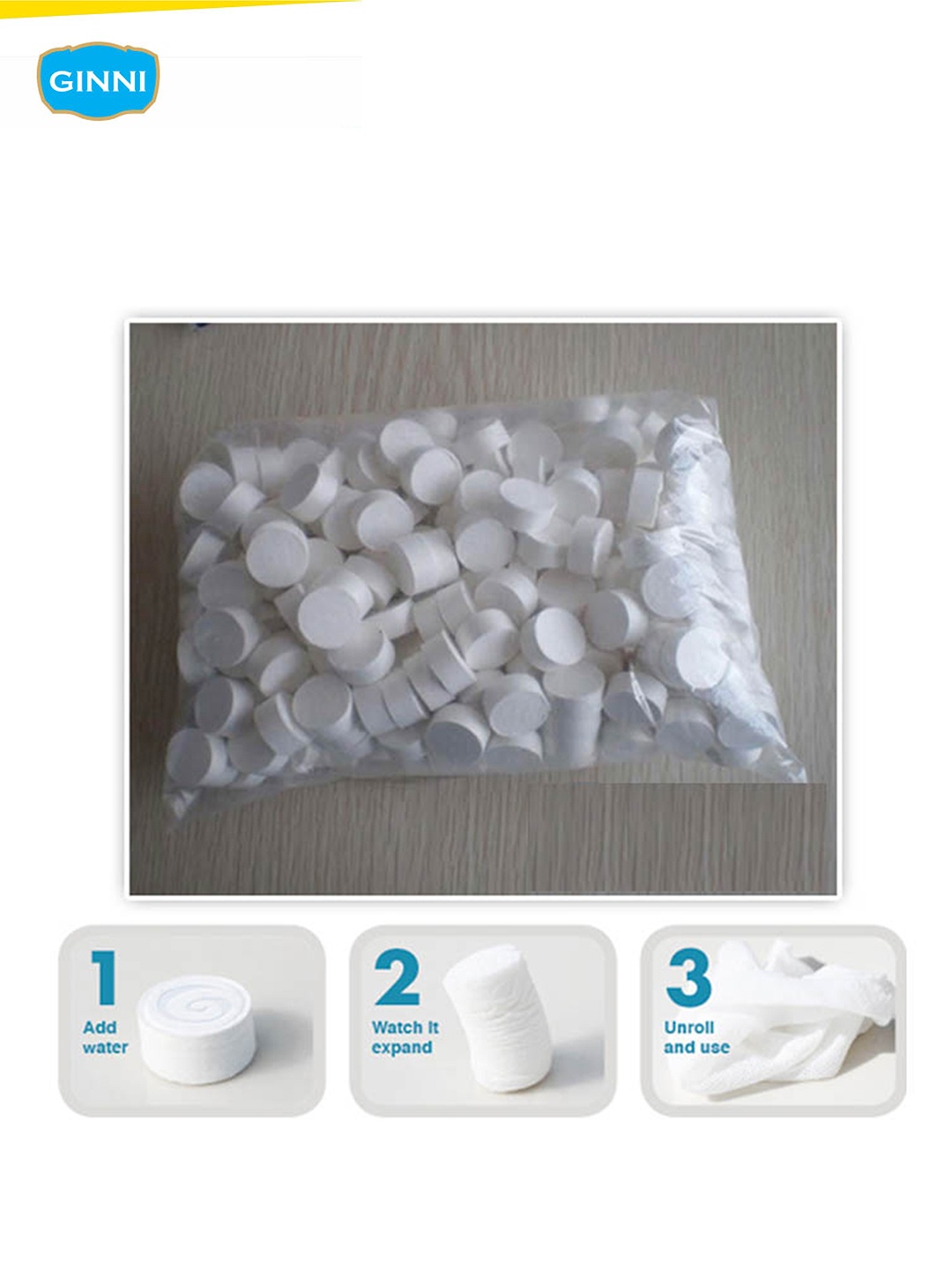 

Ginni White Pcs Of 800 Multipurpose Coin-Shaped Expandable Tissue