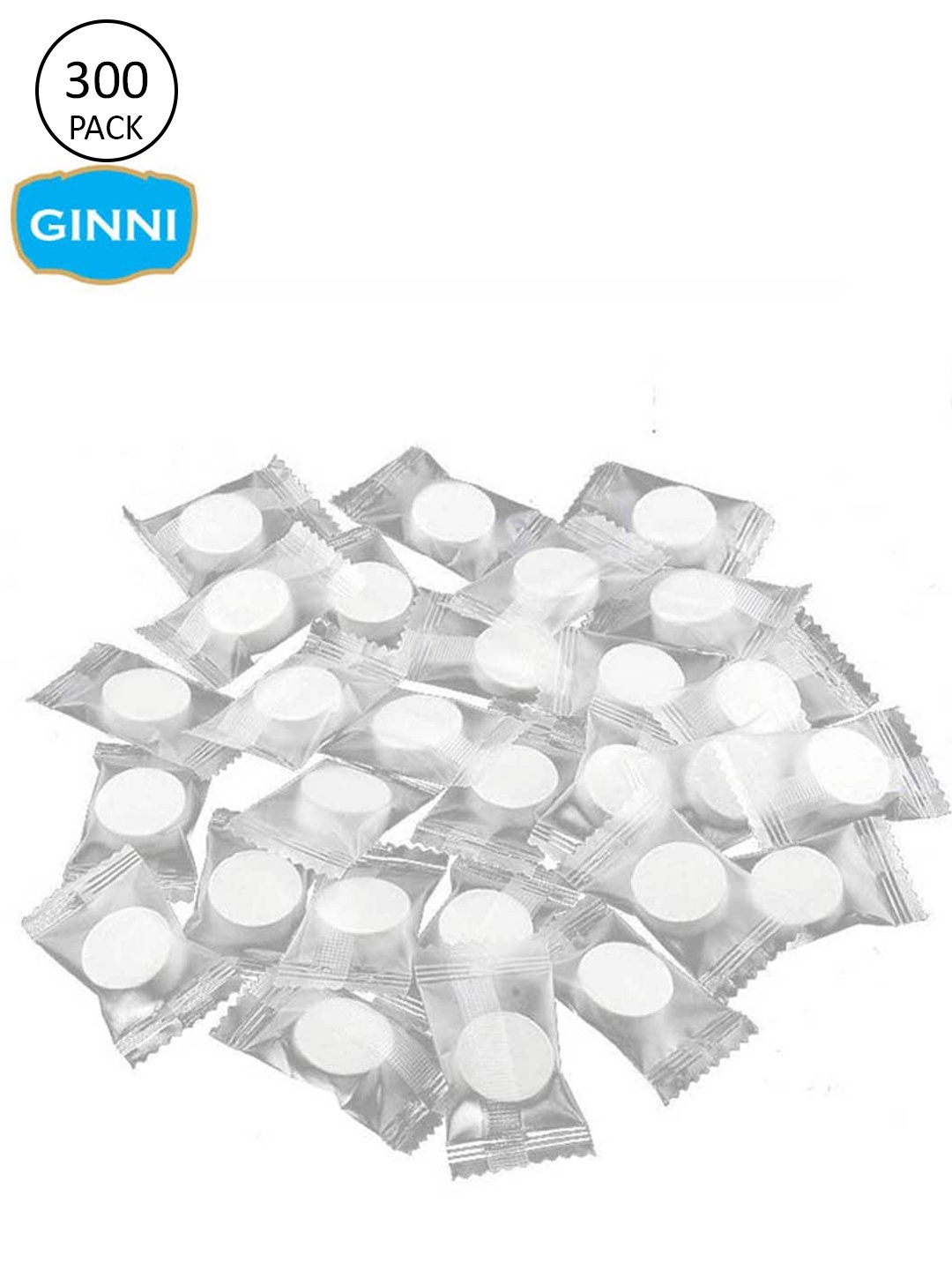

Ginni Pack of 300 Magic Dry Coin Tissue Expands With Water for Multi Use, White