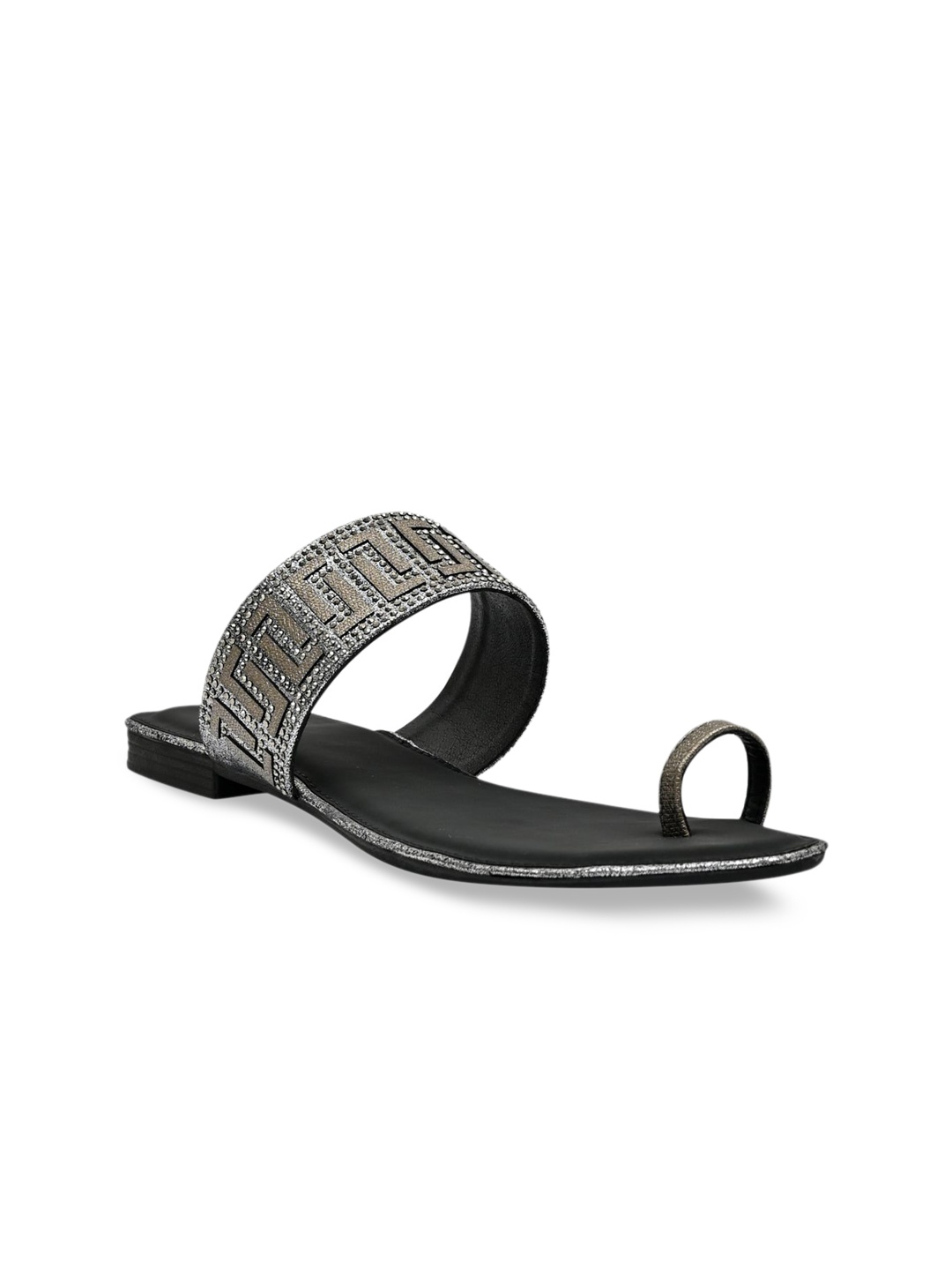 

Jove Women Grey Embellished One Toe Flats