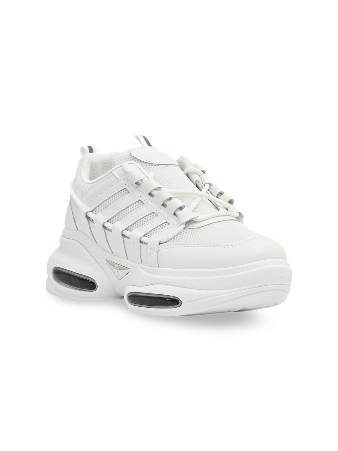 

Jove Women White Woven Design Sneakers