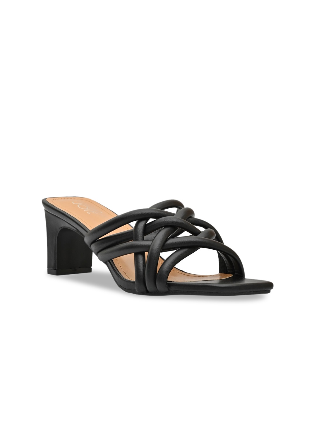 

Jove Woman Black Block Mules