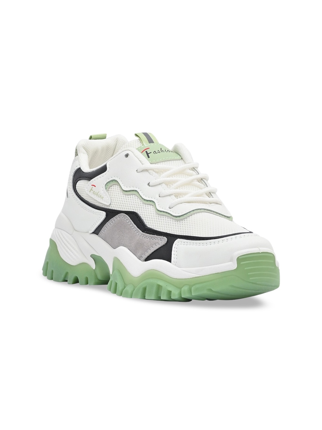 

Jove Women White Colourblocked Mid Top Sneakers