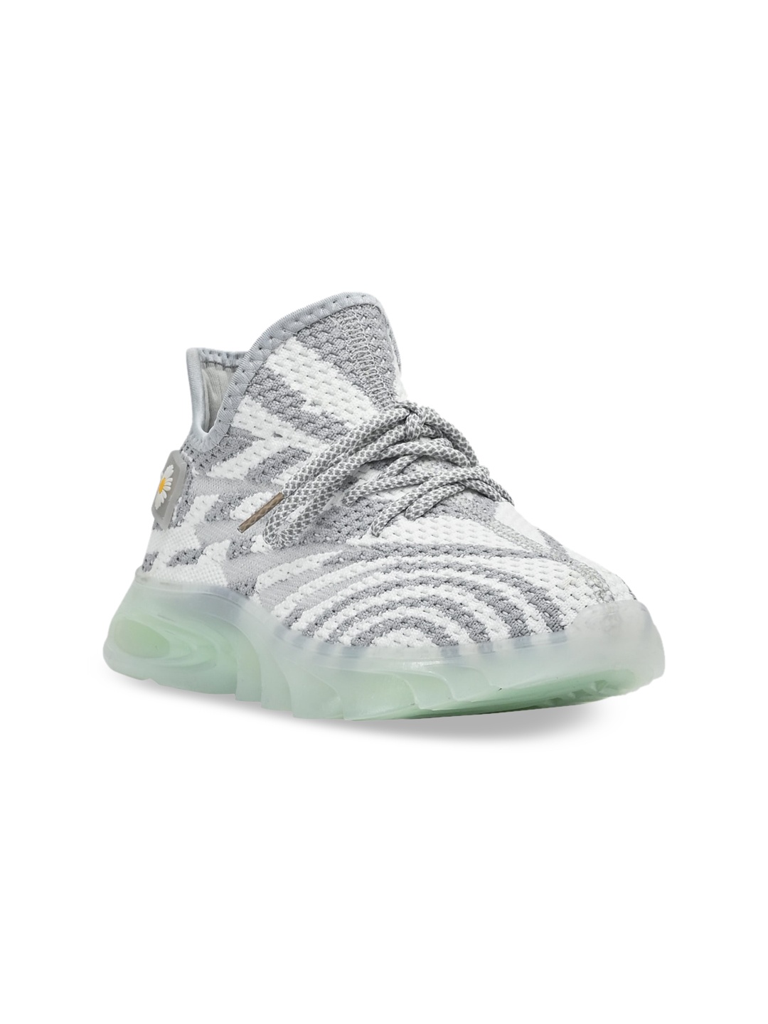 

Jove Women Grey Woven Design Mid Top Trekking Shoes