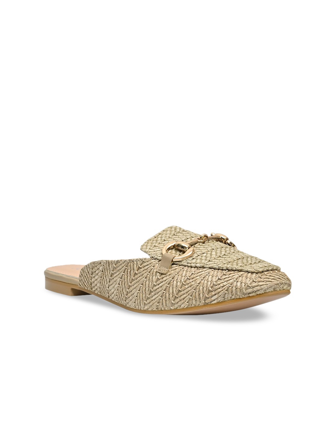 

Jove Women Beige Woven Design Ethnic Mules