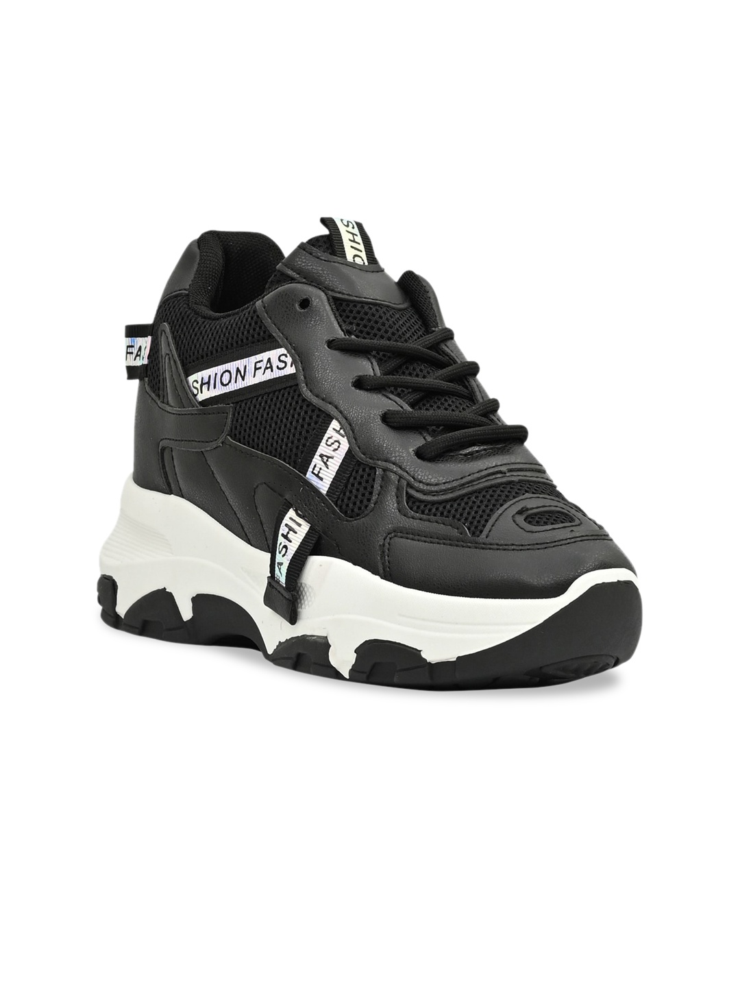 

Jove Women Black Colourblocked Mid Top Sneakers