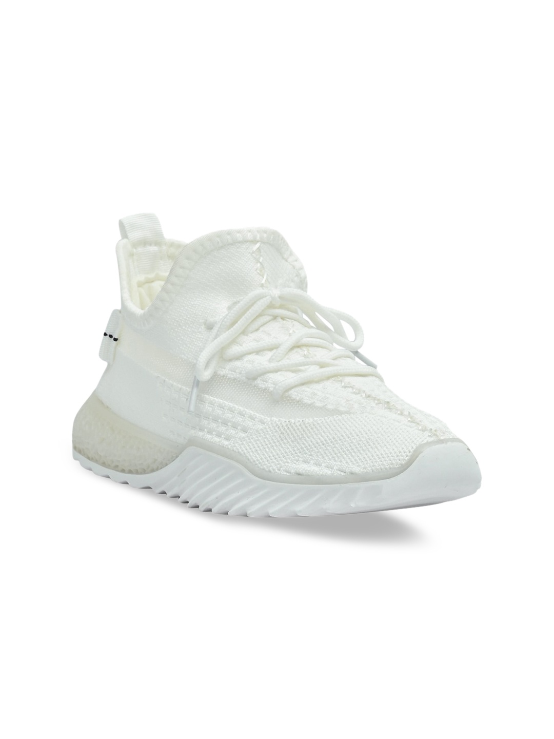 

Jove Women White Woven Design Sneakers