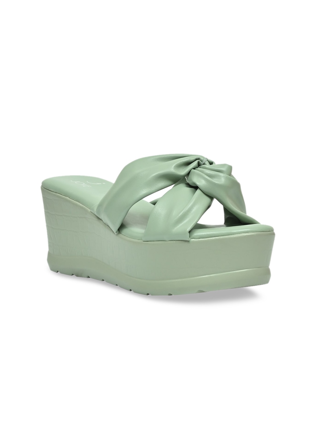 

Jove Sea Green PU Flatform Sandals