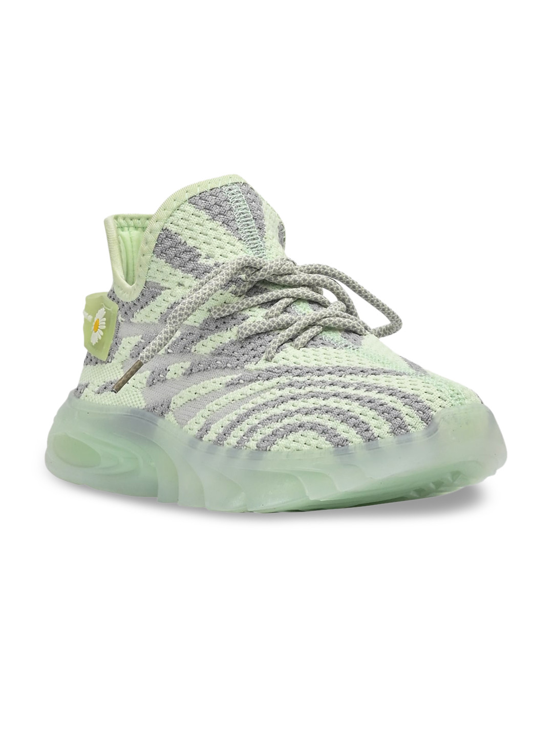 

Jove Women Green Woven Design Trekking Shoes