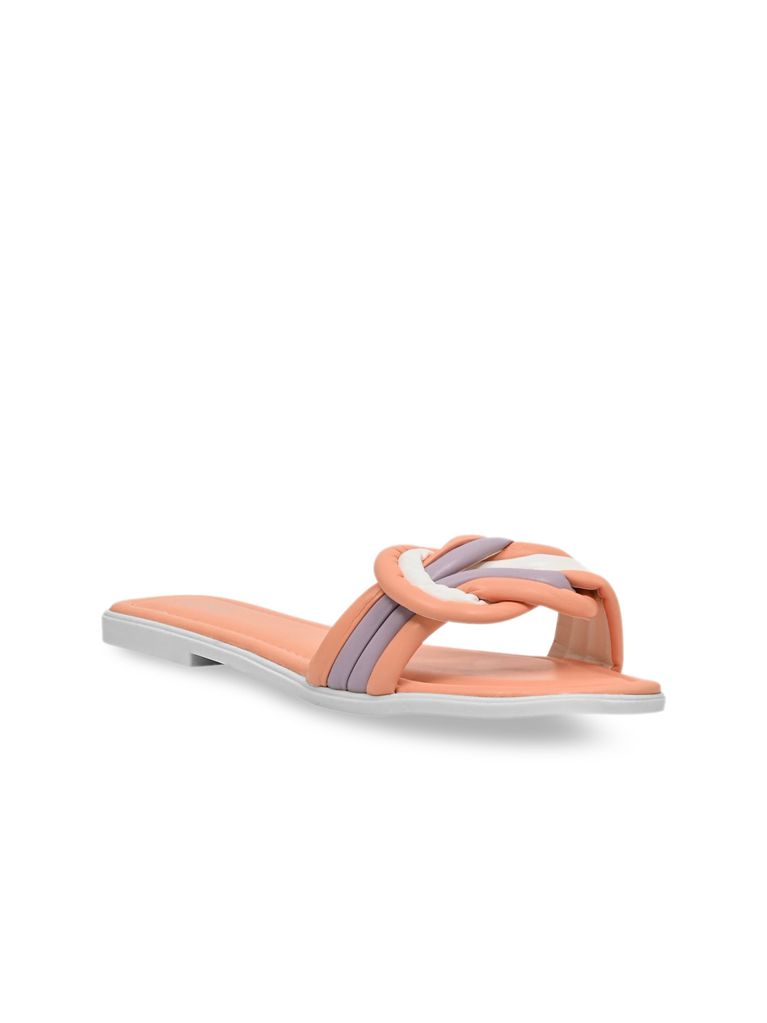 

Jove Women Peach-Coloured Open Toe Flats