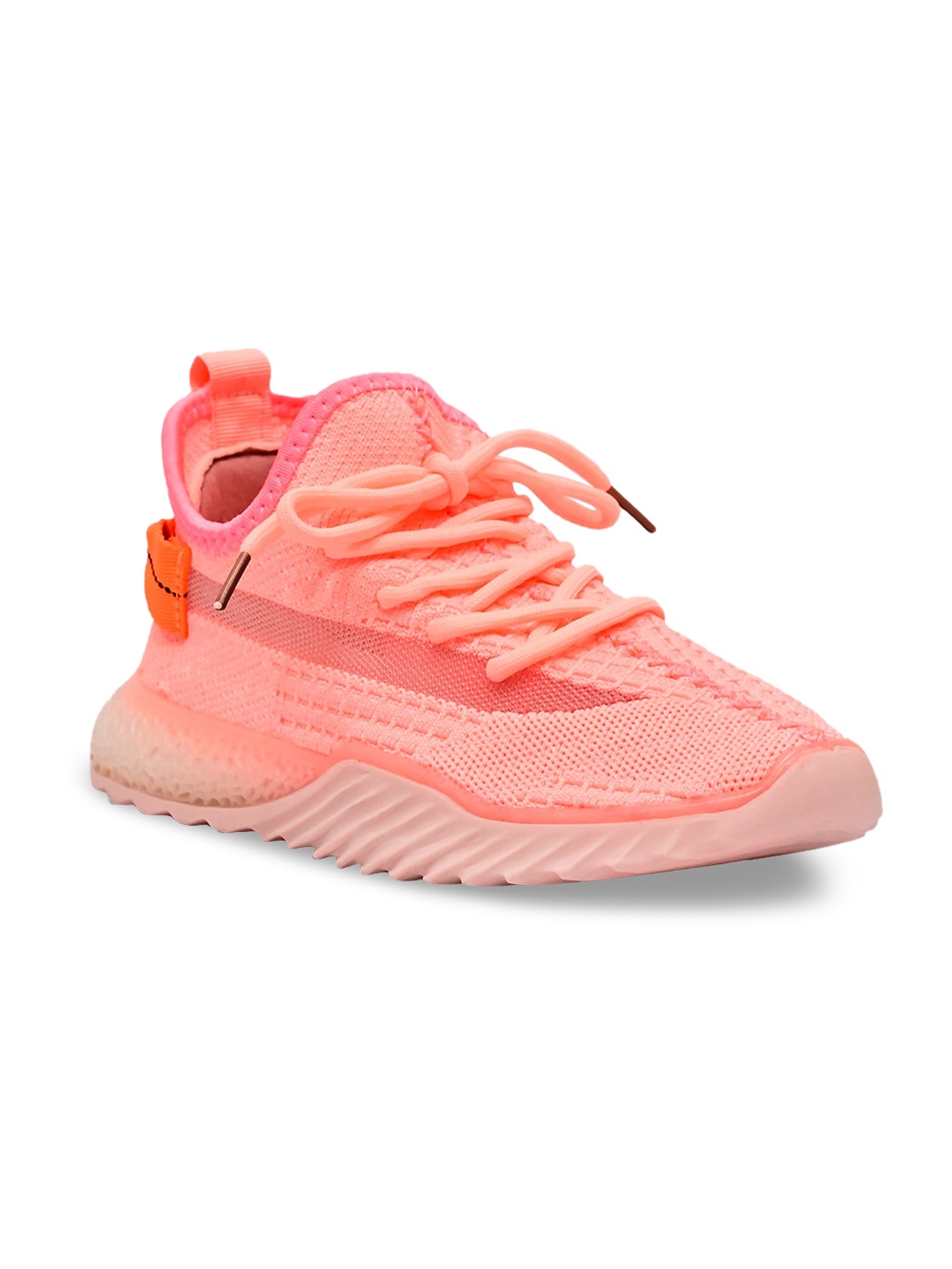 

Jove Women Pink Woven Design Sneakers