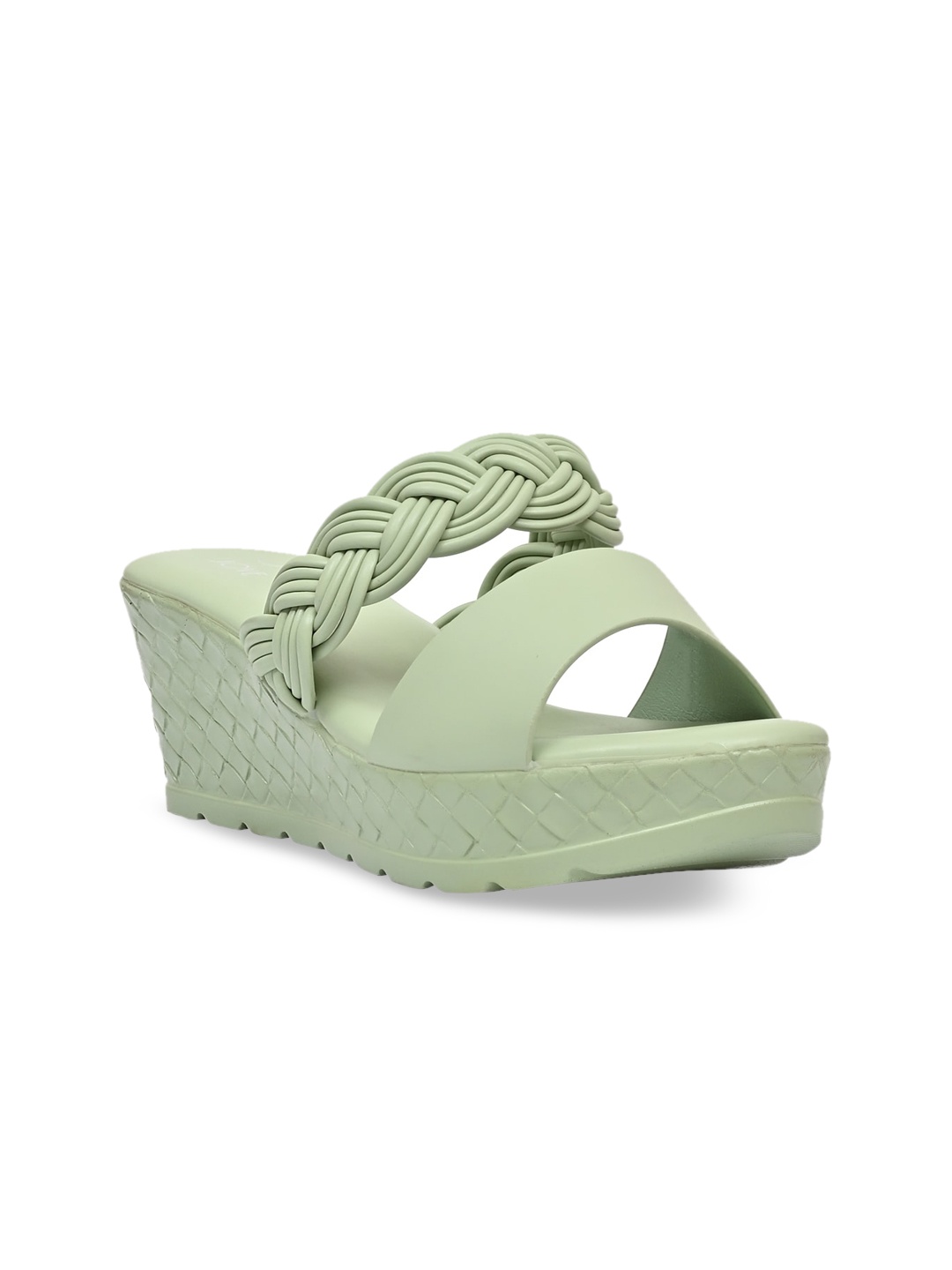 

Jove Sea Green PU Wedge Sandals