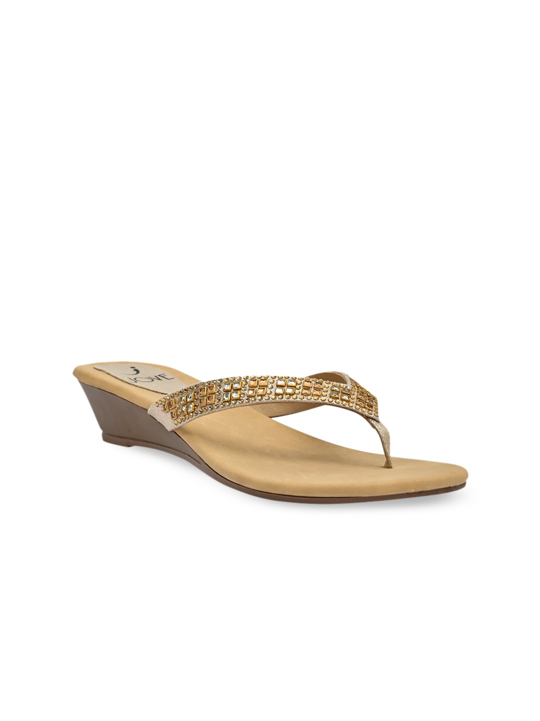 

Jove Gold-Toned Embellished Wedge Sandals