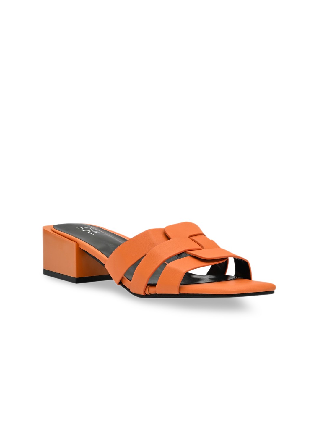 

Jove Orange PU Block Mules