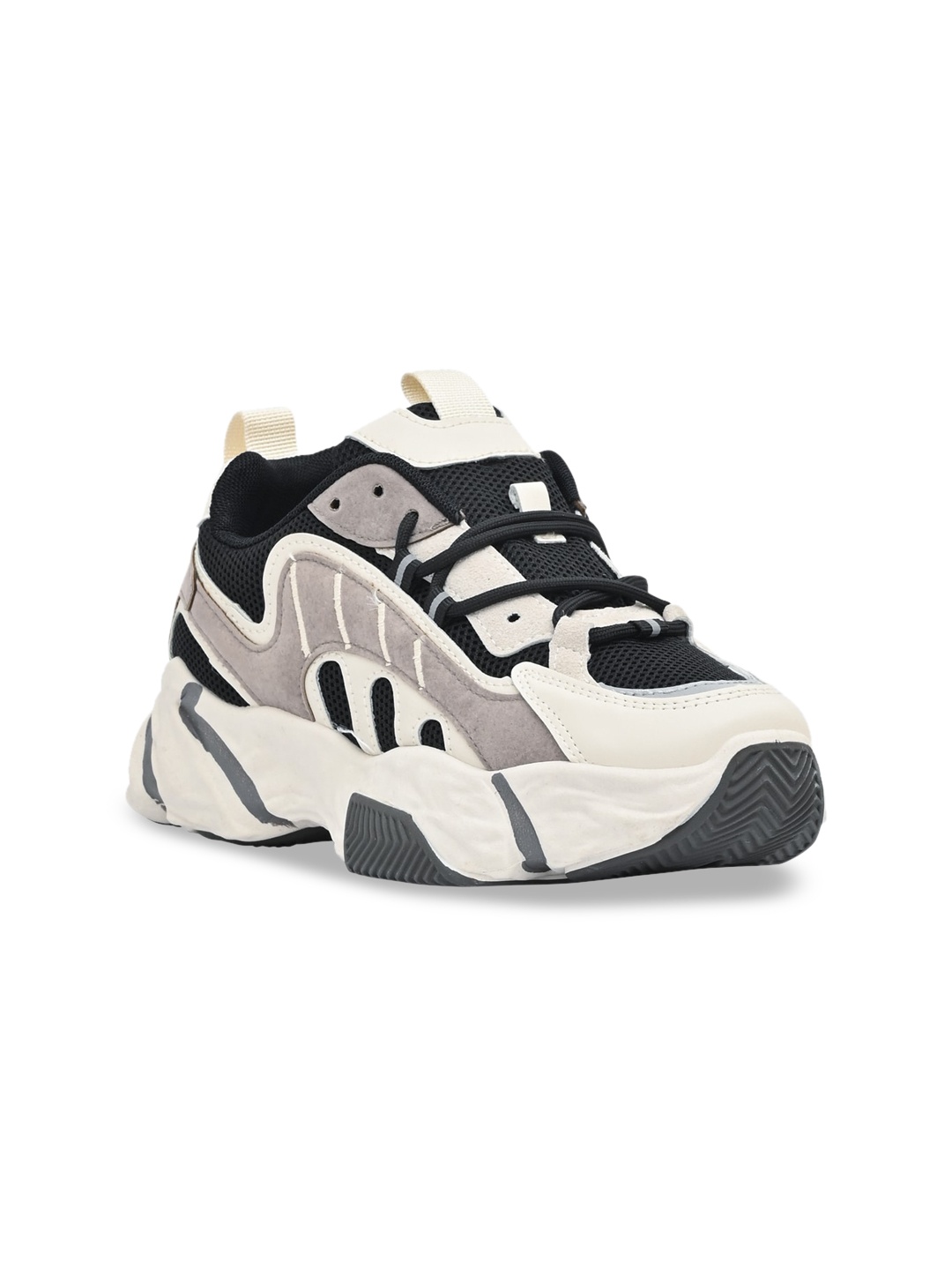 

Jove Women Black & Off-White Colourblocked Sneakers