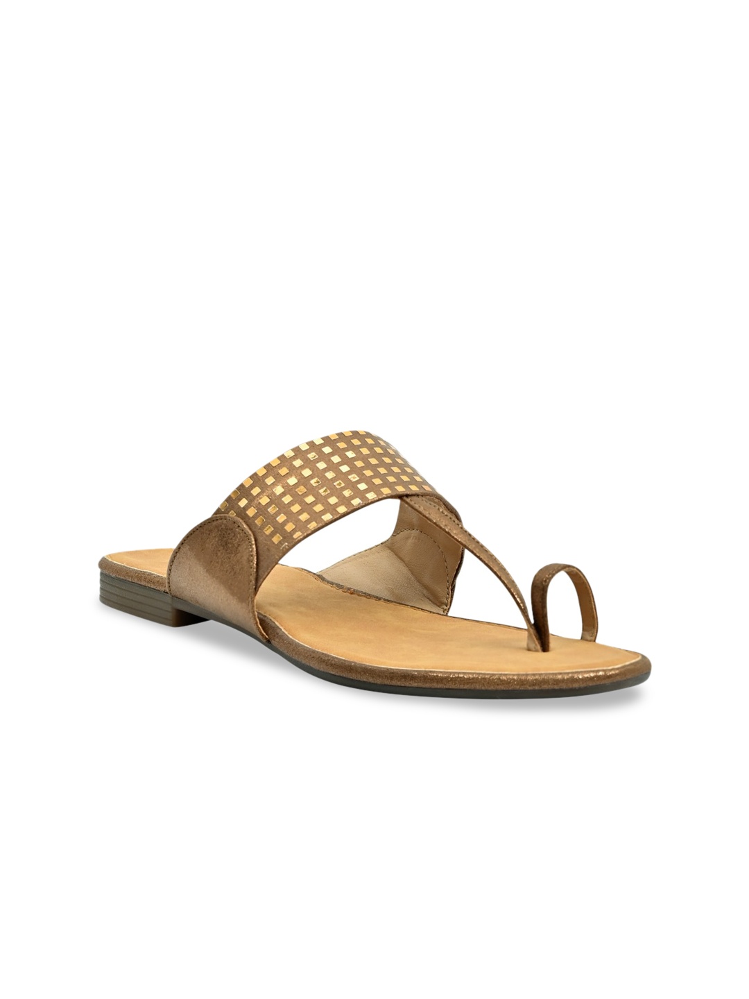 

Jove Women Bronze-Toned Embellished One Toe Flats