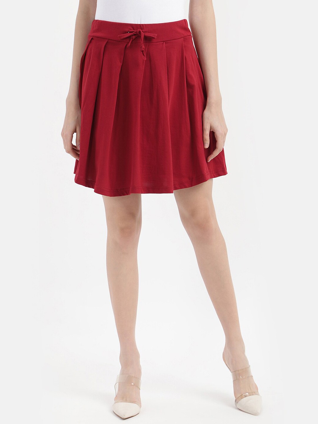 

V2 Value & Variety Women Maroon Solid Flared Mini Skirt
