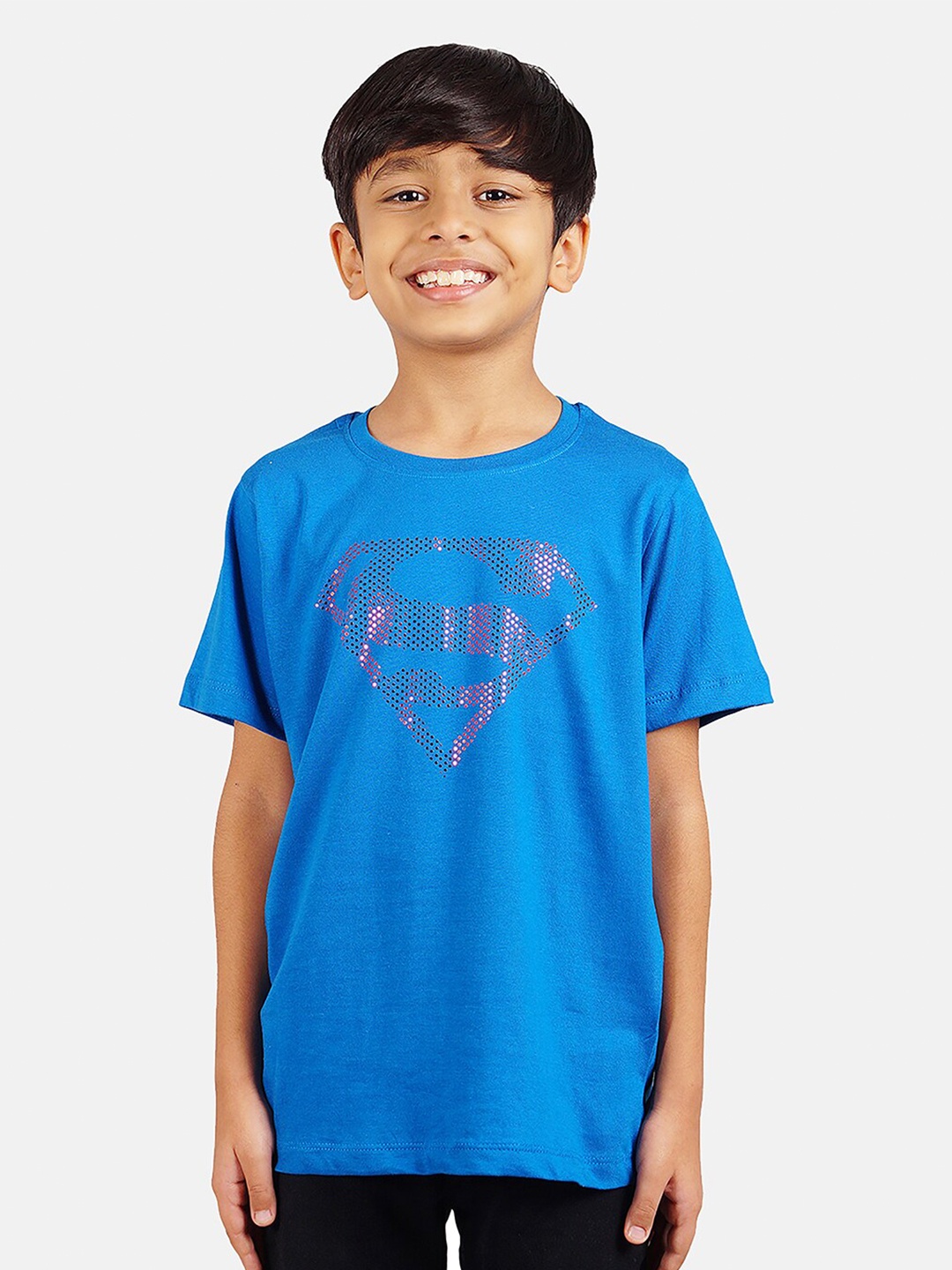 

DC by Wear Your Mind Boys Blue Cotton Superman Print T-shirt