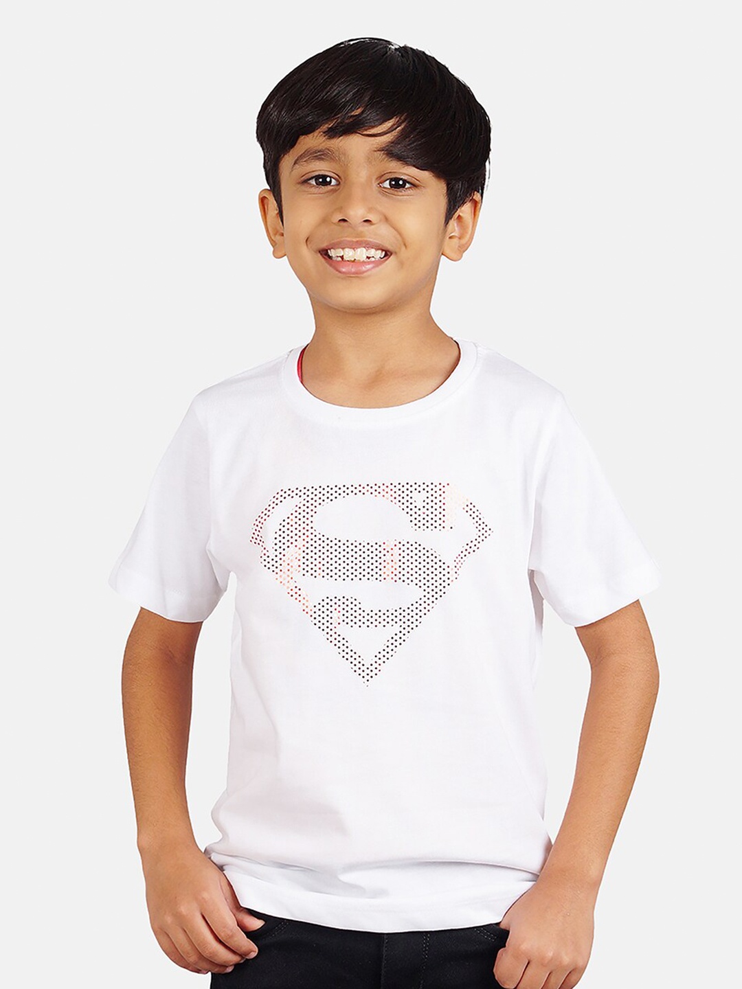 

DC by Wear Your Mind Boys White Cotton Superman Print T-shirt
