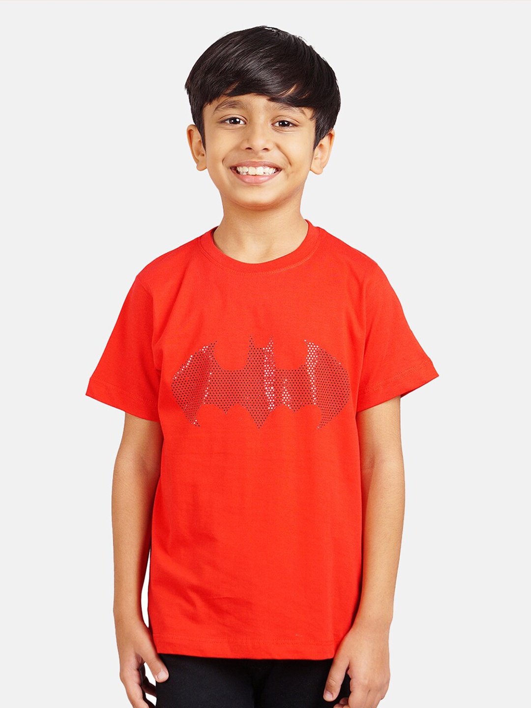 

DC by Wear Your Mind Boys Red Cotton Batman Print T-shirt