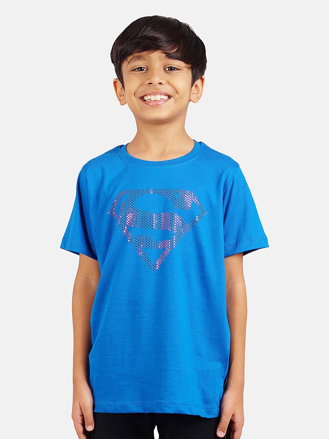 

DC by Wear Your Mind Boys Blue Cotton Superman Print T-shirt