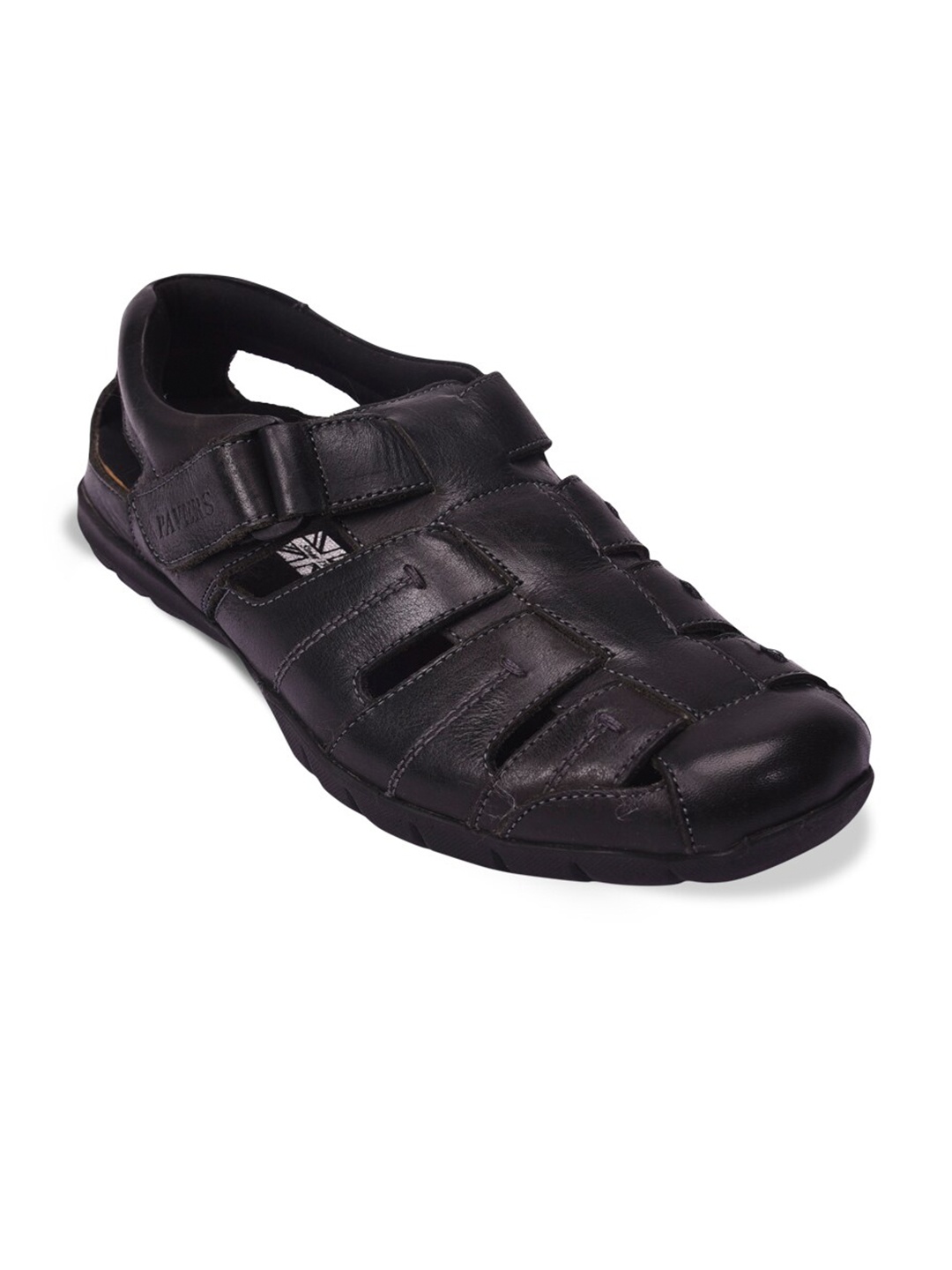 

Pavers England Men Black Leather Fisherman Sandals