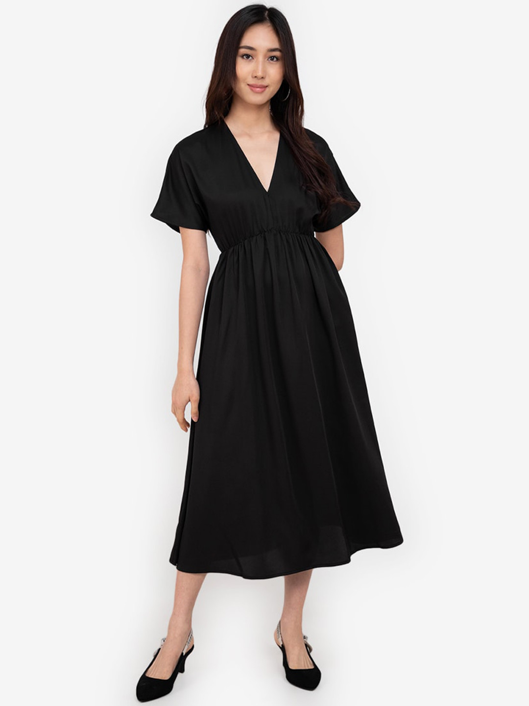 

ZALORA BASICS Black A-Line Maxi Dress