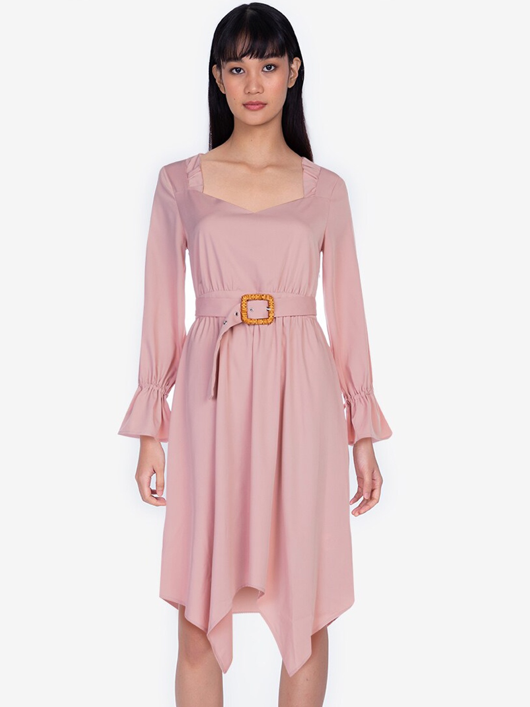 

ZALORA BASICS Pink A-Line Midi Dress