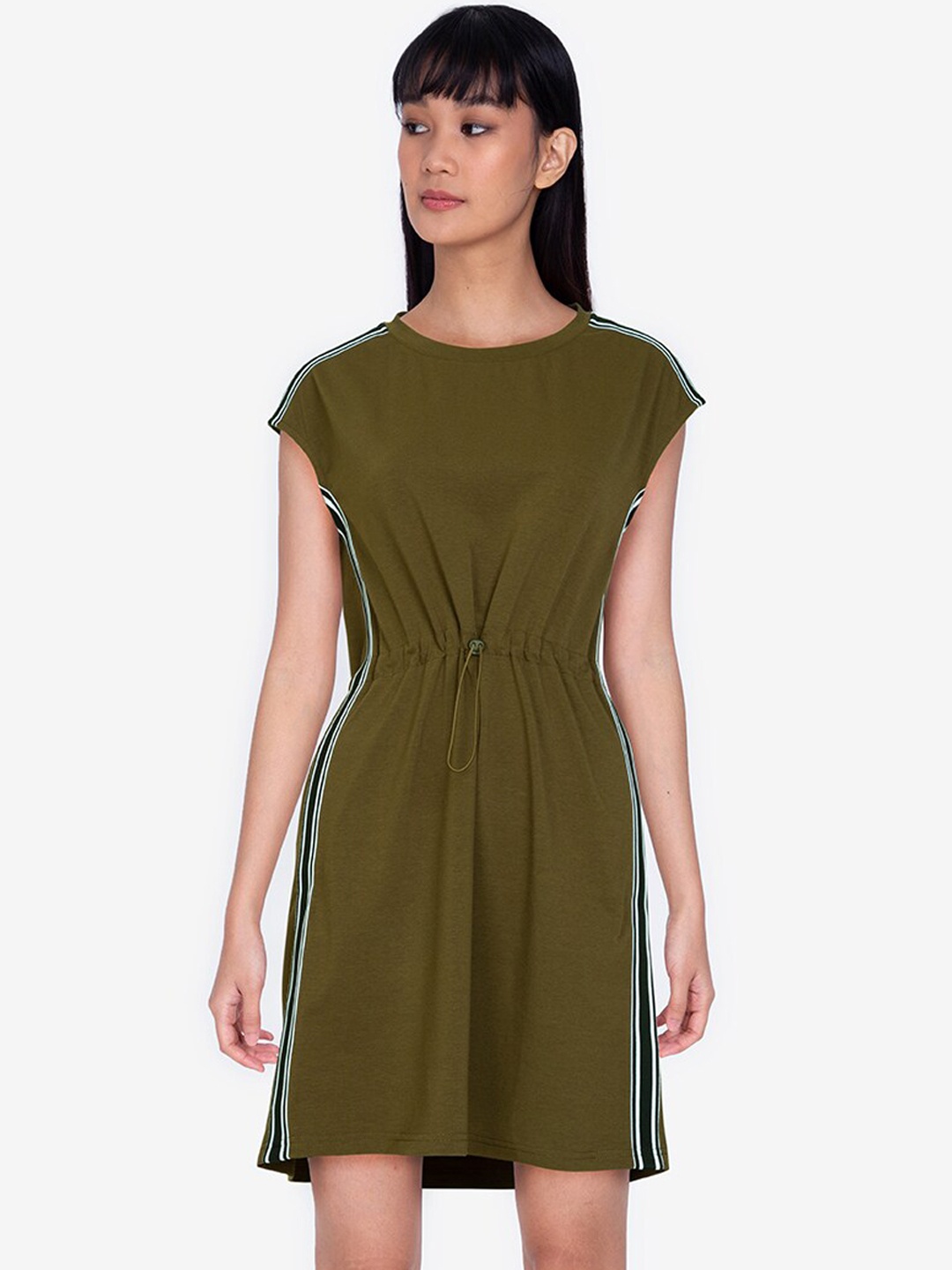 

ZALORA BASICS Women Green & Black Dress