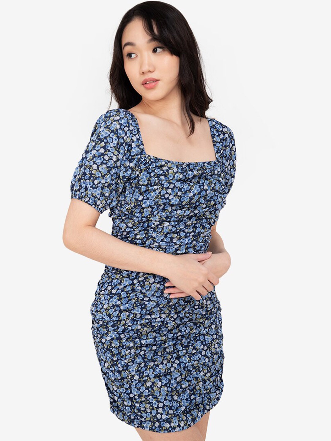 

ZALORA BASICS Multicoloured Floral Bodycon Midi Dress, Multi