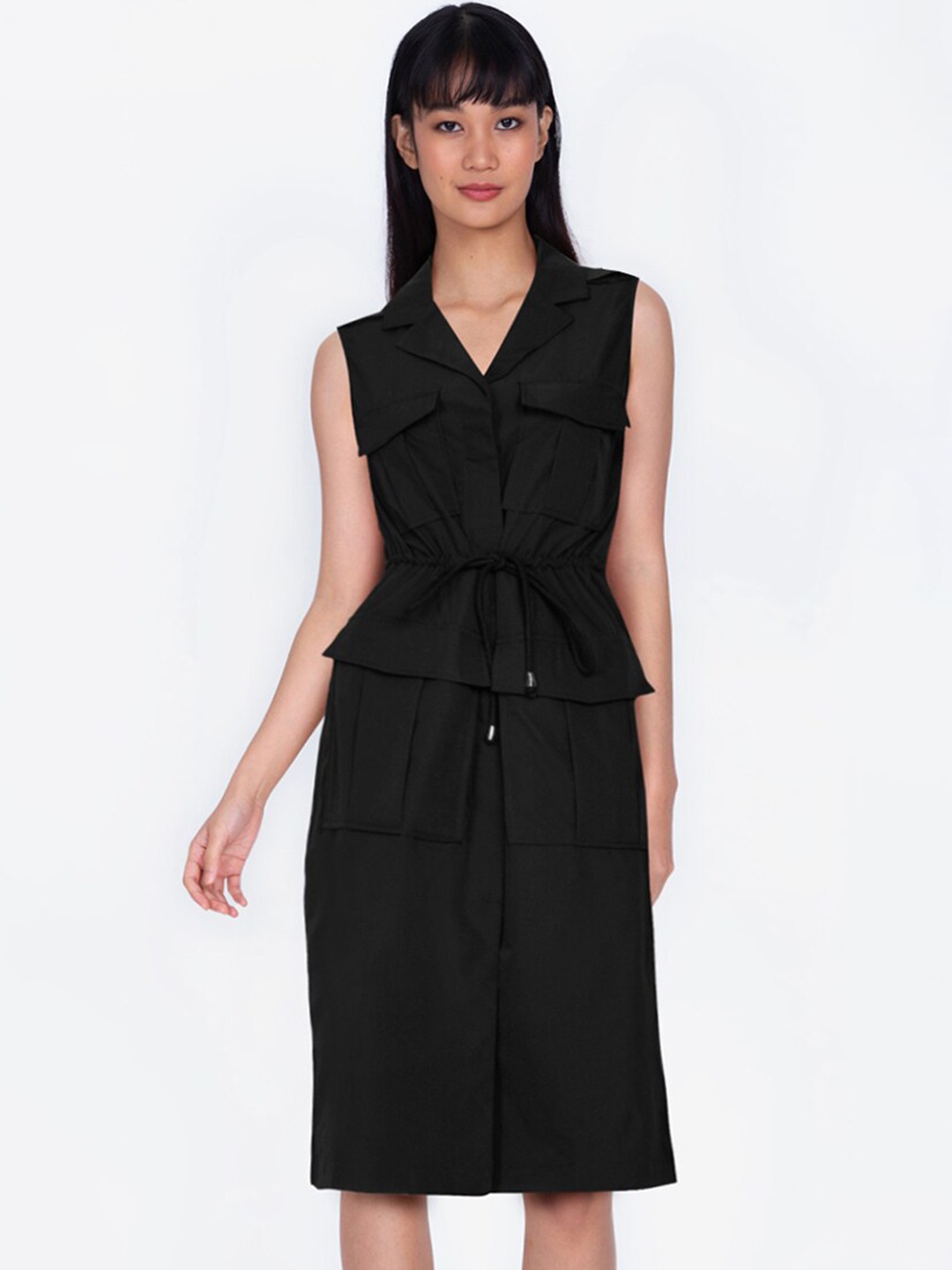 

ZALORA BASICS Black Sleeveless Utility Dress