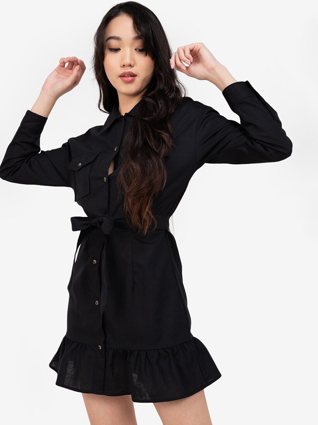

ZALORA BASICS Black A-Line Dress