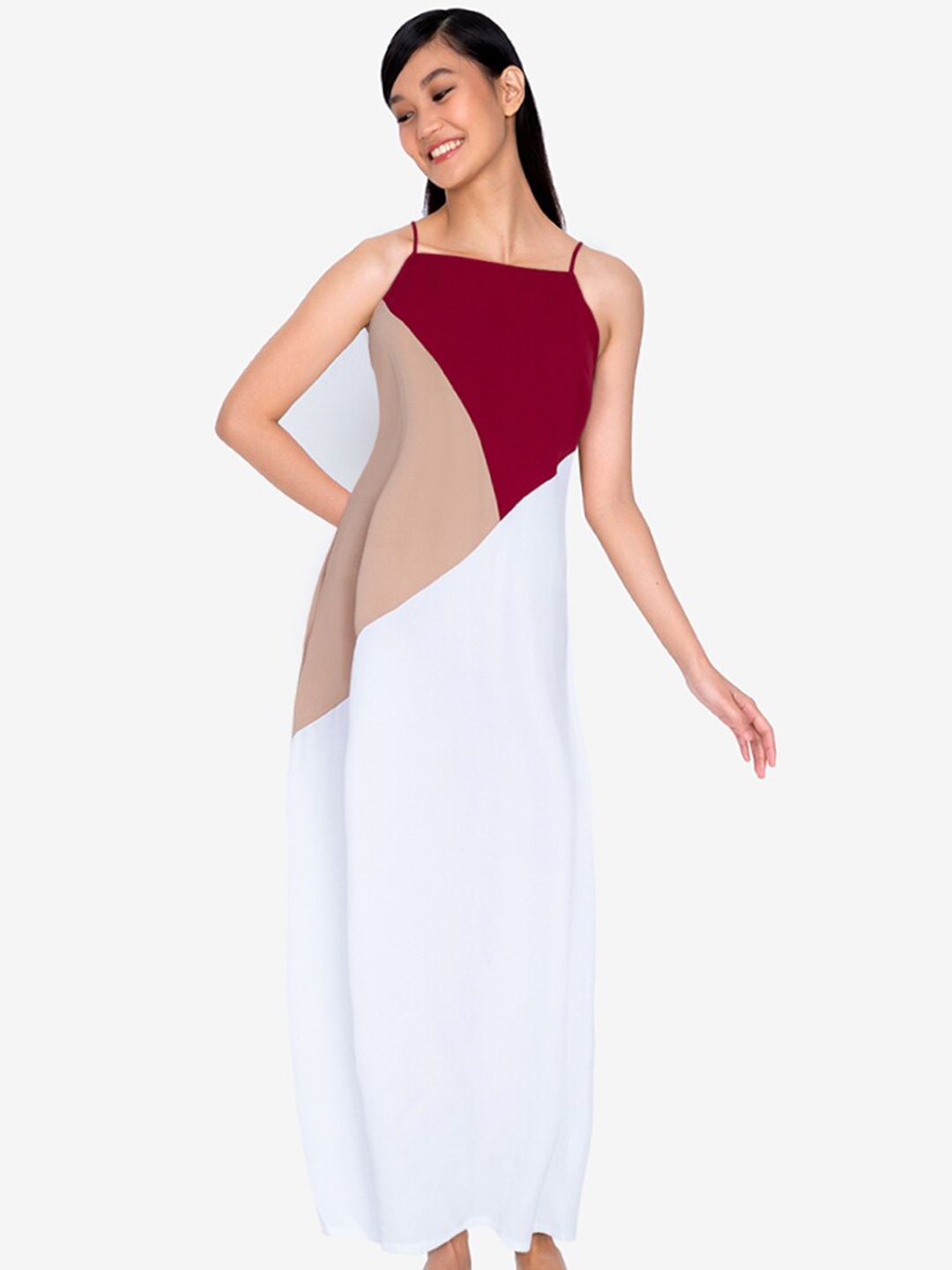 

ZALORA BASICS Multi-Color Colourblocked Maxi Dress