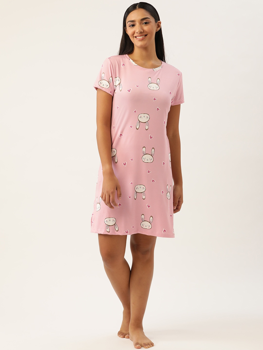 

Sweet Dreams Pink Printed Nightdress