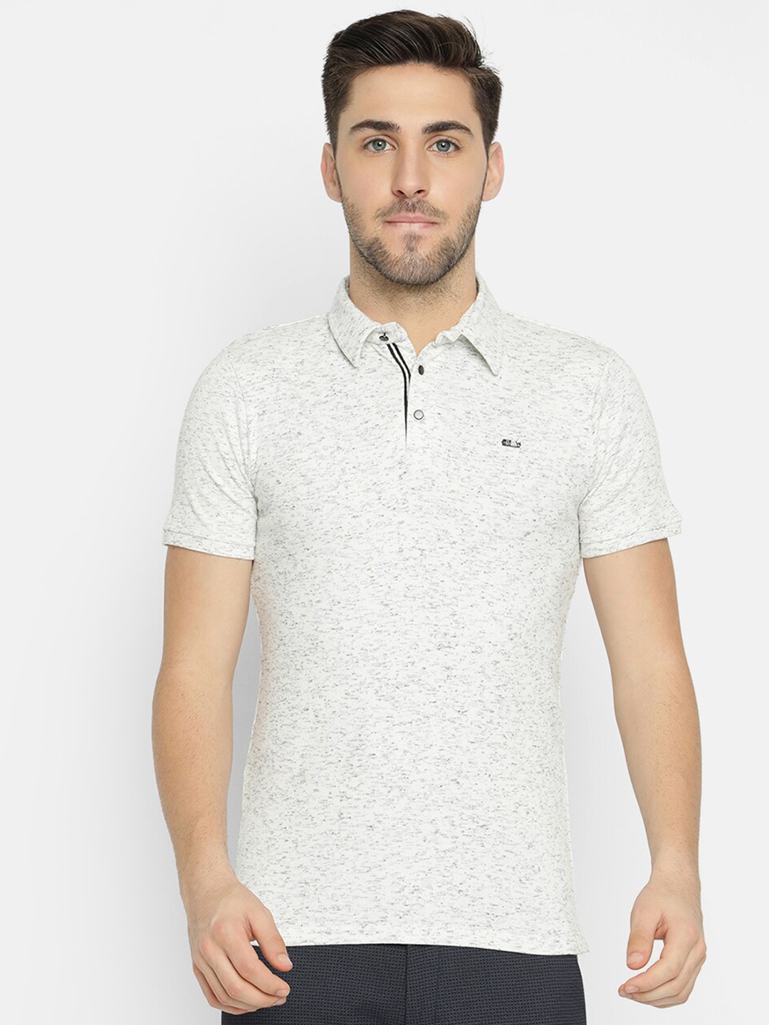

V2 Value & Variety Men Beige Printed Polo Collar T-shirt