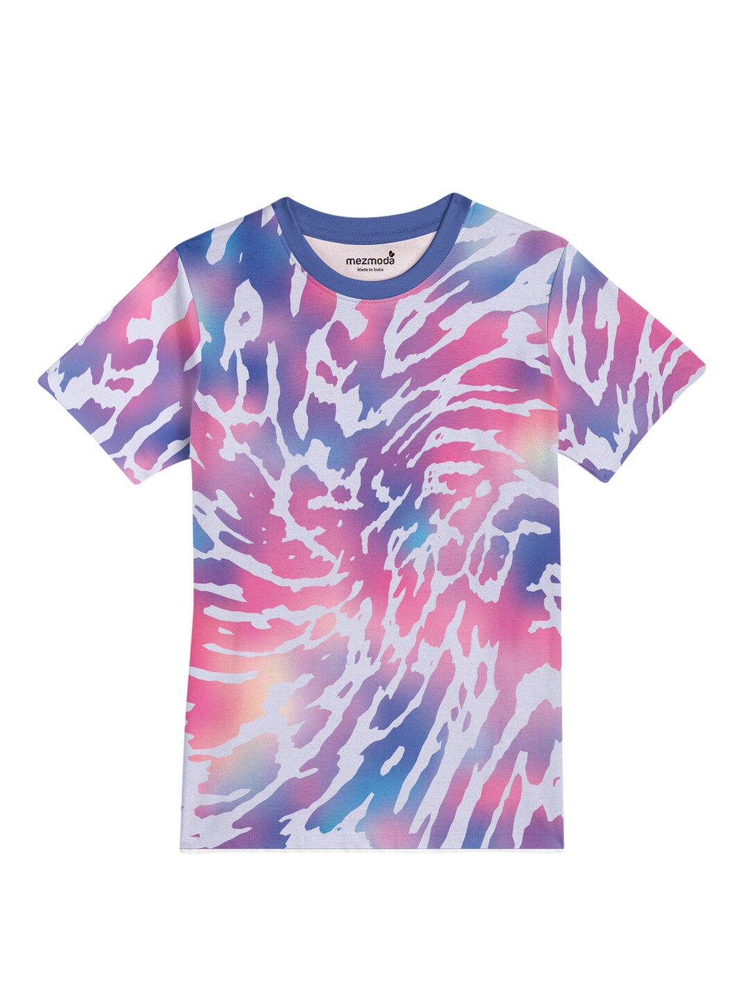 

mezmoda Boys White & Pink Printed Dri-FIT T-shirt