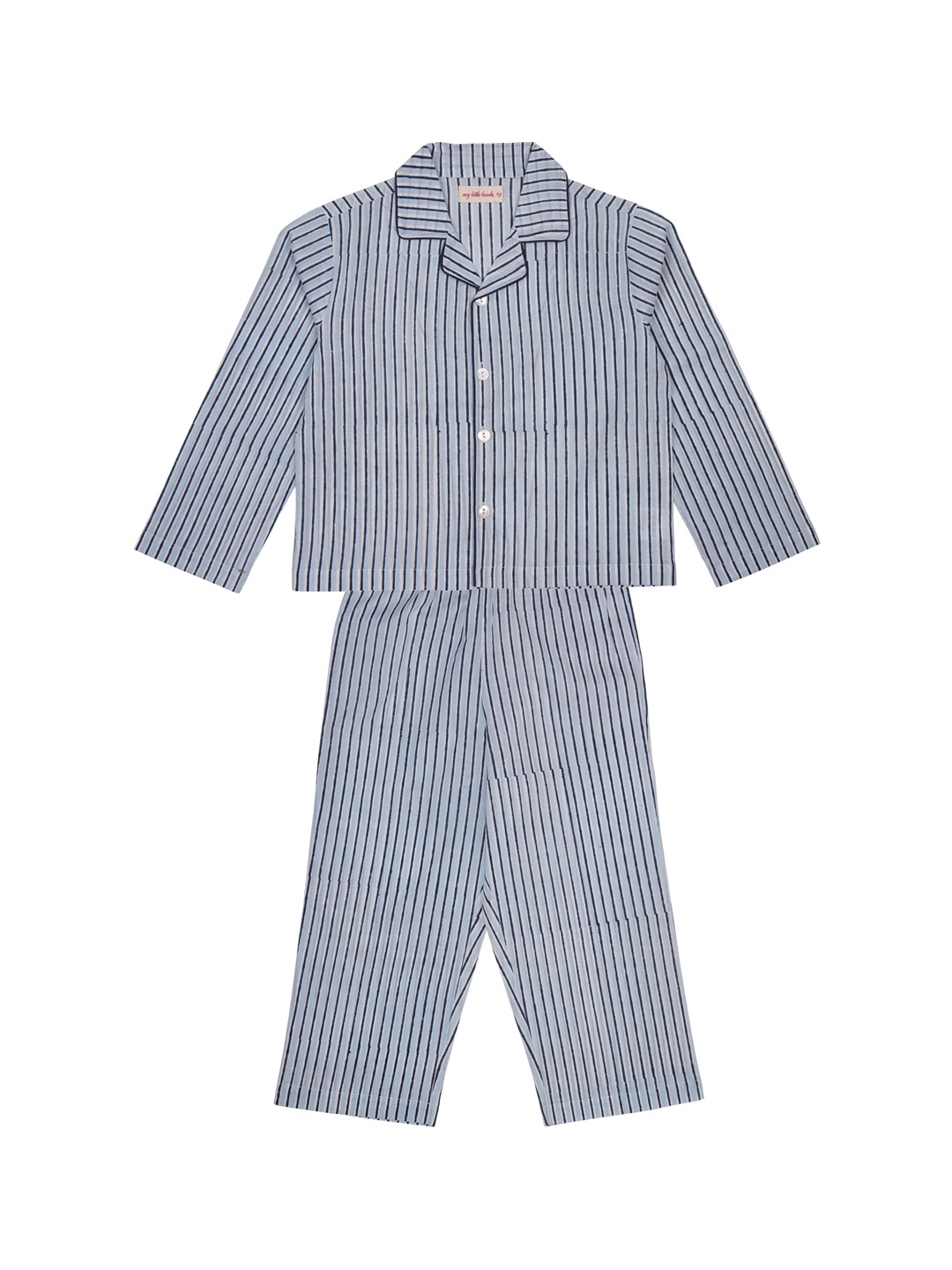 

My Little Lambs Kids Blue Printed Pure Cotton Night suit