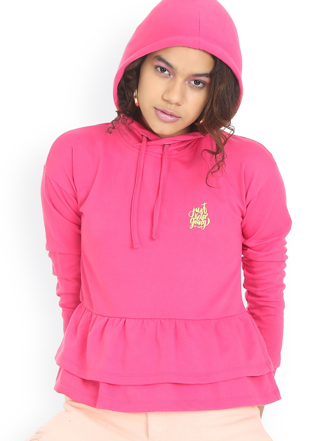 

Sugr Women Fuchsia Hooded Sweatshirt