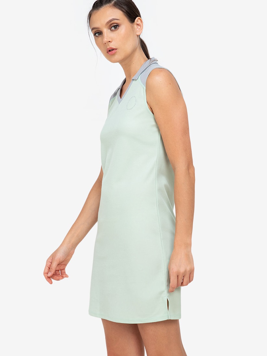 

ZALORA ACTIVE Sea Green & Grey Solid A-Line Dress
