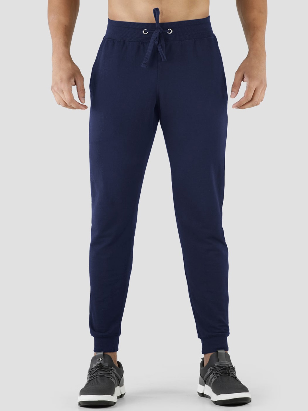 

The Souled Store Men Navy Blue Solid Cotton Track Pants