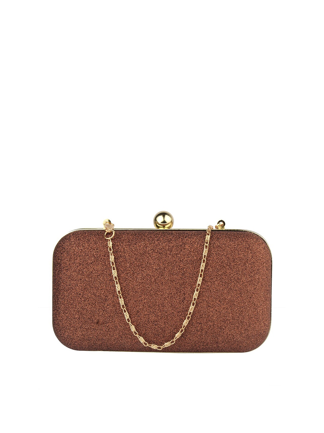 

MAMMON Copper-Toned Embellished Box Clutch