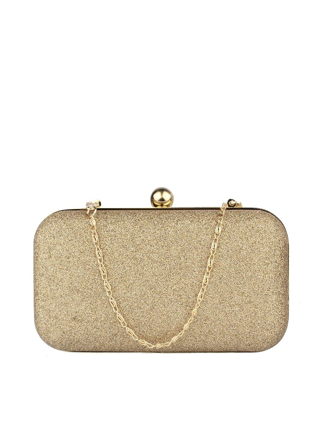 

MAMMON Beige Embellished Box Clutch