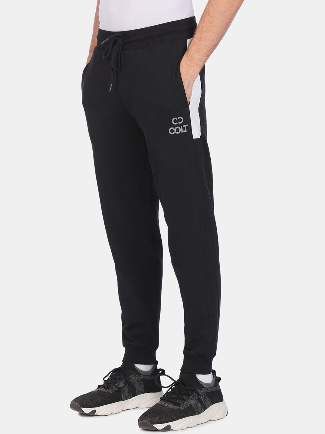 

Colt Men Black & White Straight Fit Joggers