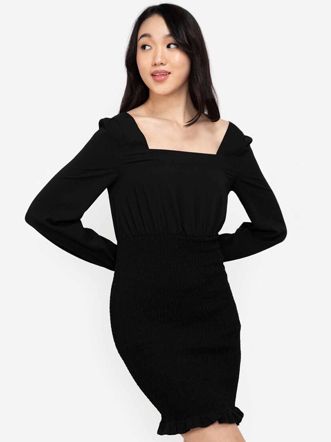 

ZALORA BASICS Black A-Line Dress